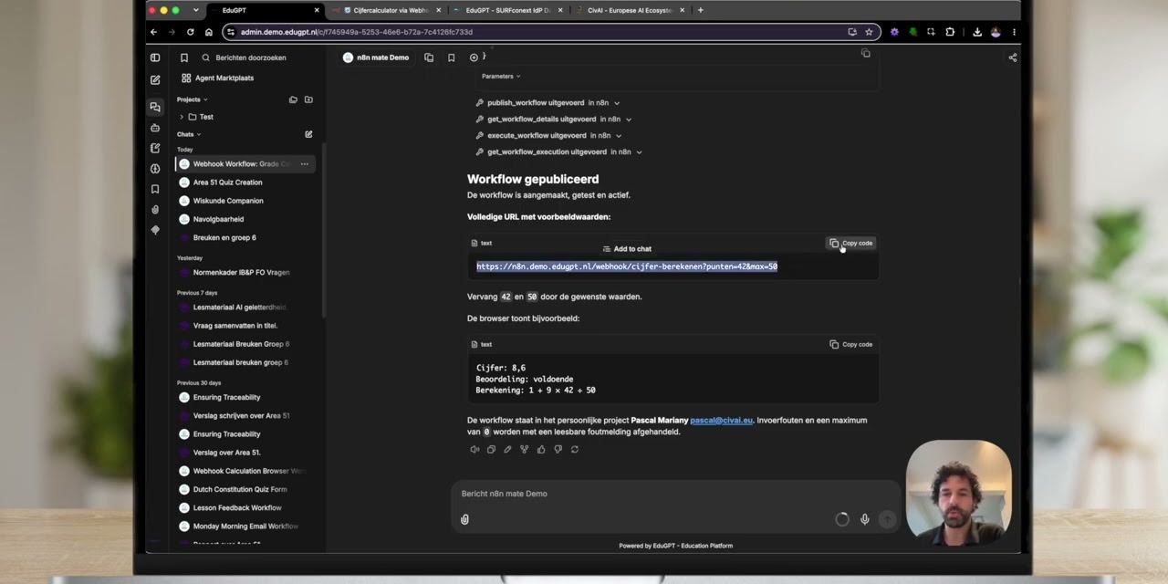 AI-automatiseringen bouwen met n8n, nu rechtstreeks vanuit de chat van EduGPT | CivAI Nieuws