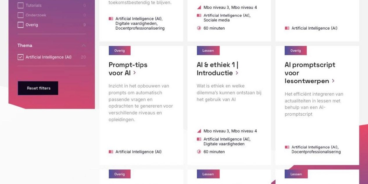 MBO Mediawijs bundelt twintig open leermiddelen over AI, en het patroon is bekend | CivAI Nieuws